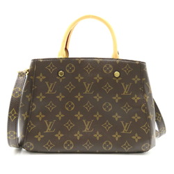 Louis Vuitton Montaigne BB Bag, Coated Canvas, Monogram, Women's, Brown, M41055