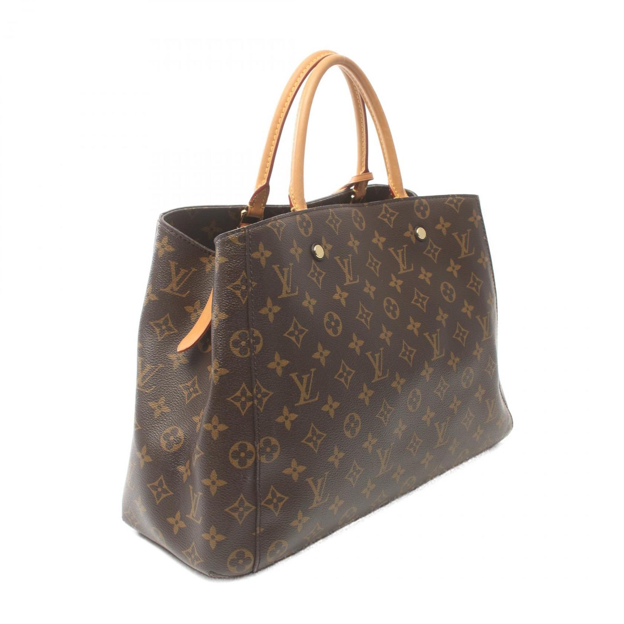 Louis Vuitton Montaigne GM Tote Bag, Coated Canvas, Leather, Women's, Brown, M41067