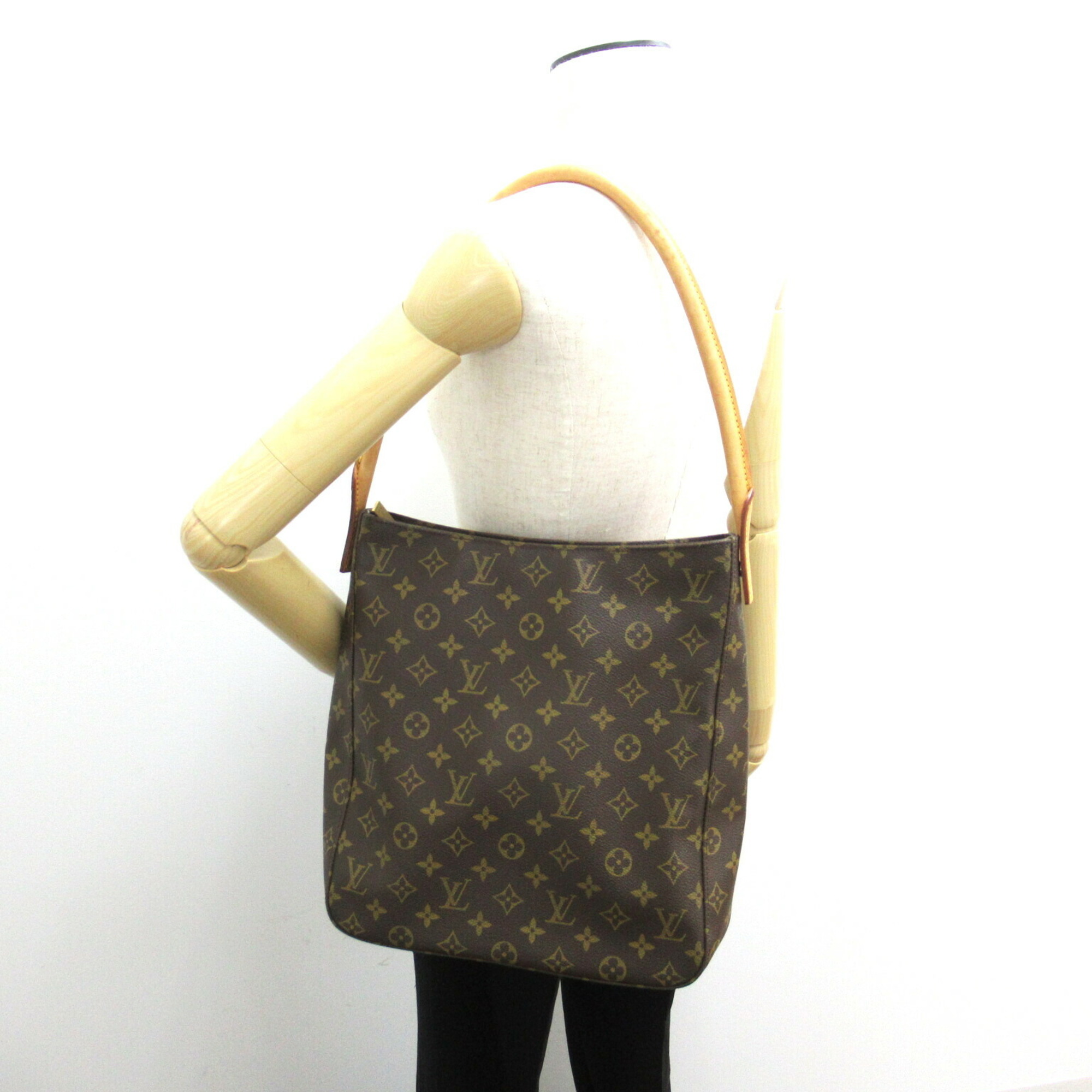 Louis Vuitton LOUIS VUITTON Looping Shoulder Bag Coated Canvas Monogram Women's Brown M51145