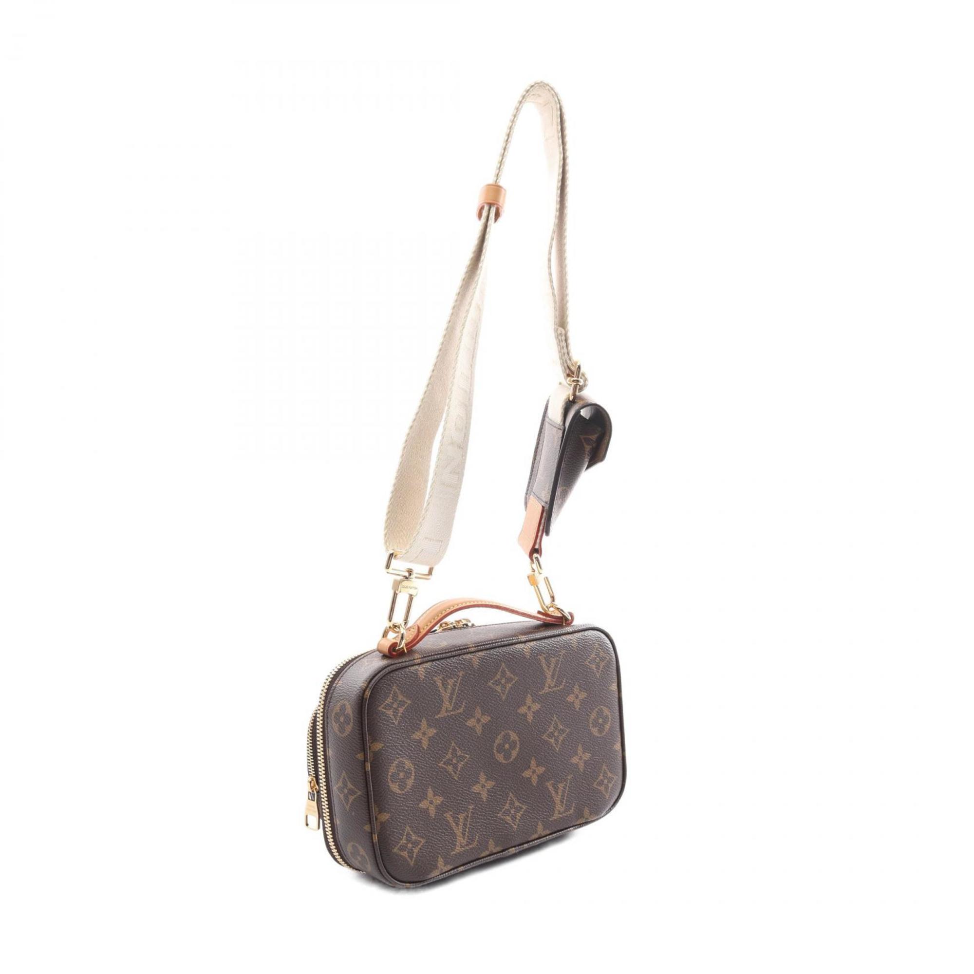 Louis Vuitton Utility Crossbody Shoulder Bag Coated Canvas Leather Monogram Women's Brown M80446