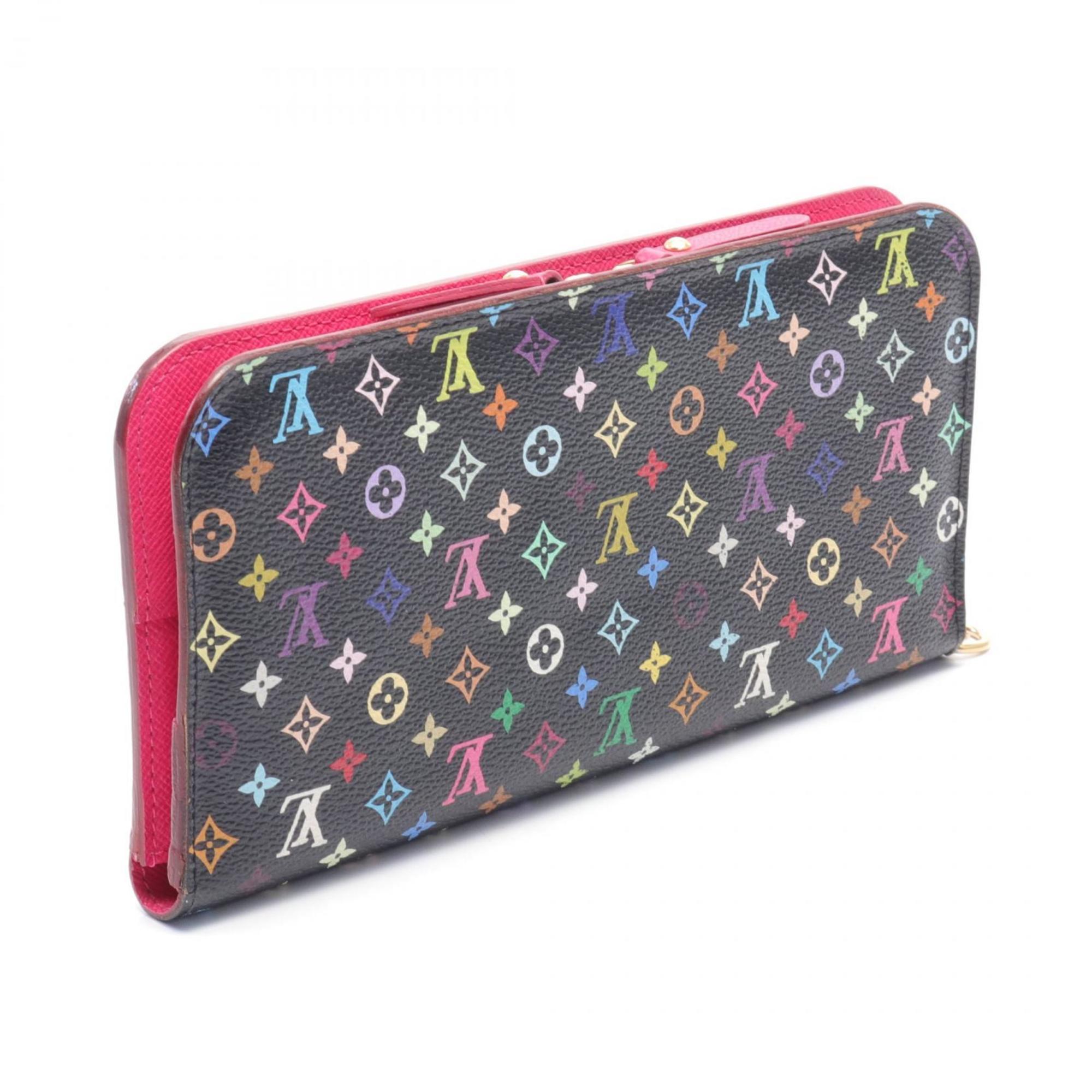 Louis Vuitton LOUIS VUITTON Portefeuille Ansolite Monogram Multicolor Bi-fold Long Wallet Coated Canvas Women's Black M93754