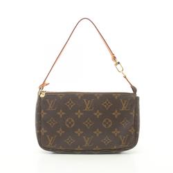 Louis Vuitton LOUIS VUITTON Pochette Accessoires Monogram Handbag Bag Coated Canvas Leather Women's Brown M51980