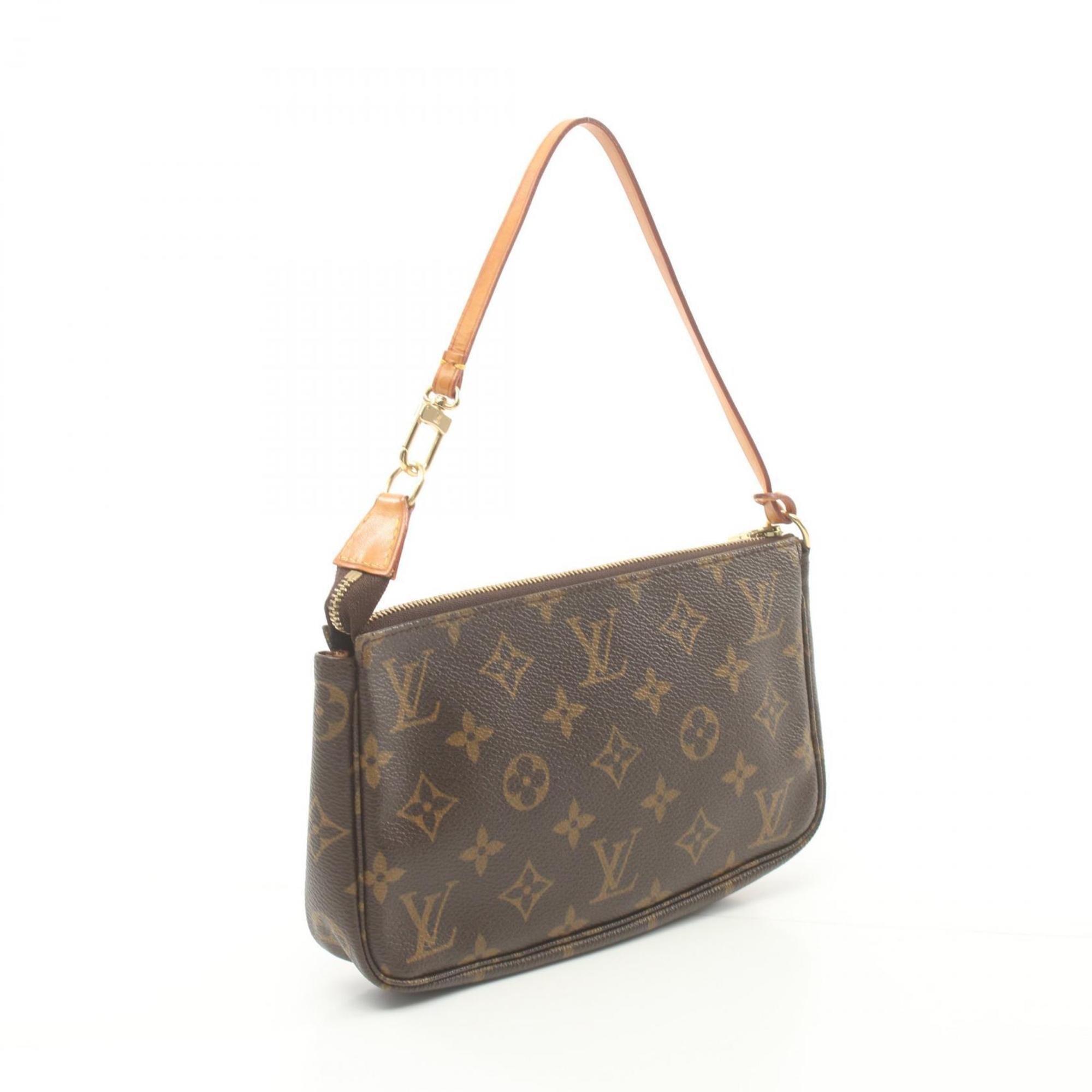 Louis Vuitton LOUIS VUITTON Pochette Accessoires Monogram Handbag Bag Coated Canvas Leather Women's Brown M51980