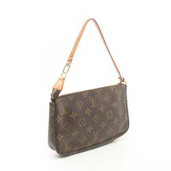 Louis Vuitton LOUIS VUITTON Pochette Accessoires Monogram Handbag Bag Coated Canvas Leather Women's Brown M51980