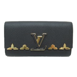 Louis Vuitton LOUIS VUITTON Portefeuille Capucines Bi-fold Wallet Leather Taurillon Women's Black M64551