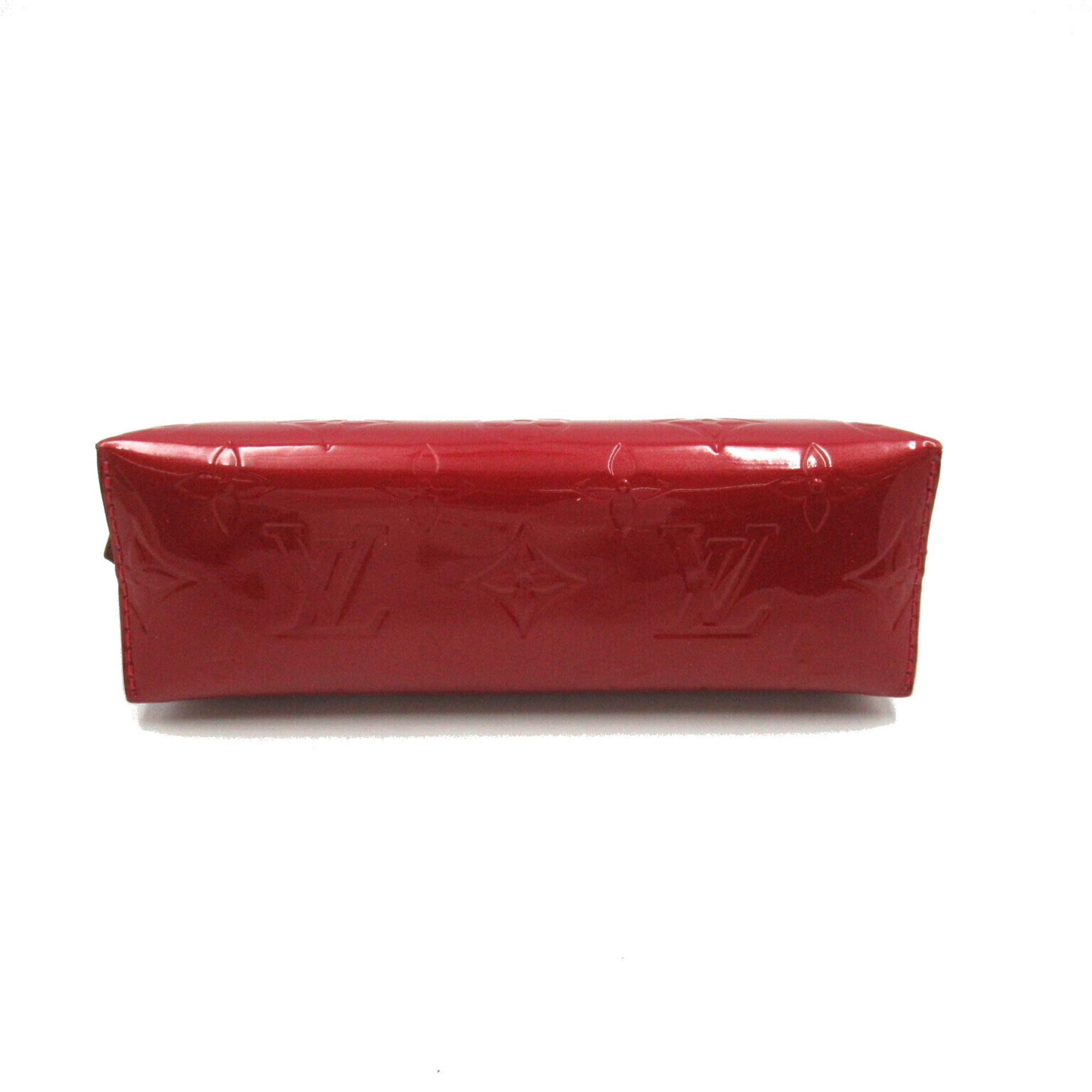 Louis Vuitton Pochette Tick Pouch Bag Patent Leather Vernis Women's Red M91496