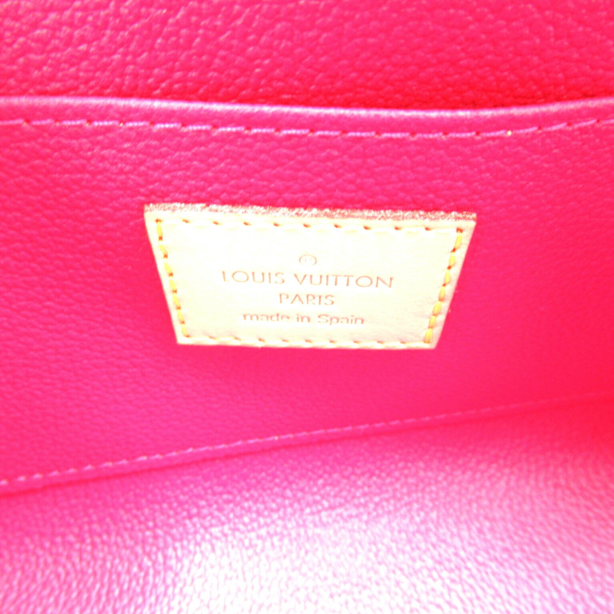 Louis Vuitton Pochette Tick Pouch Bag Patent Leather Vernis Women's Red M91496