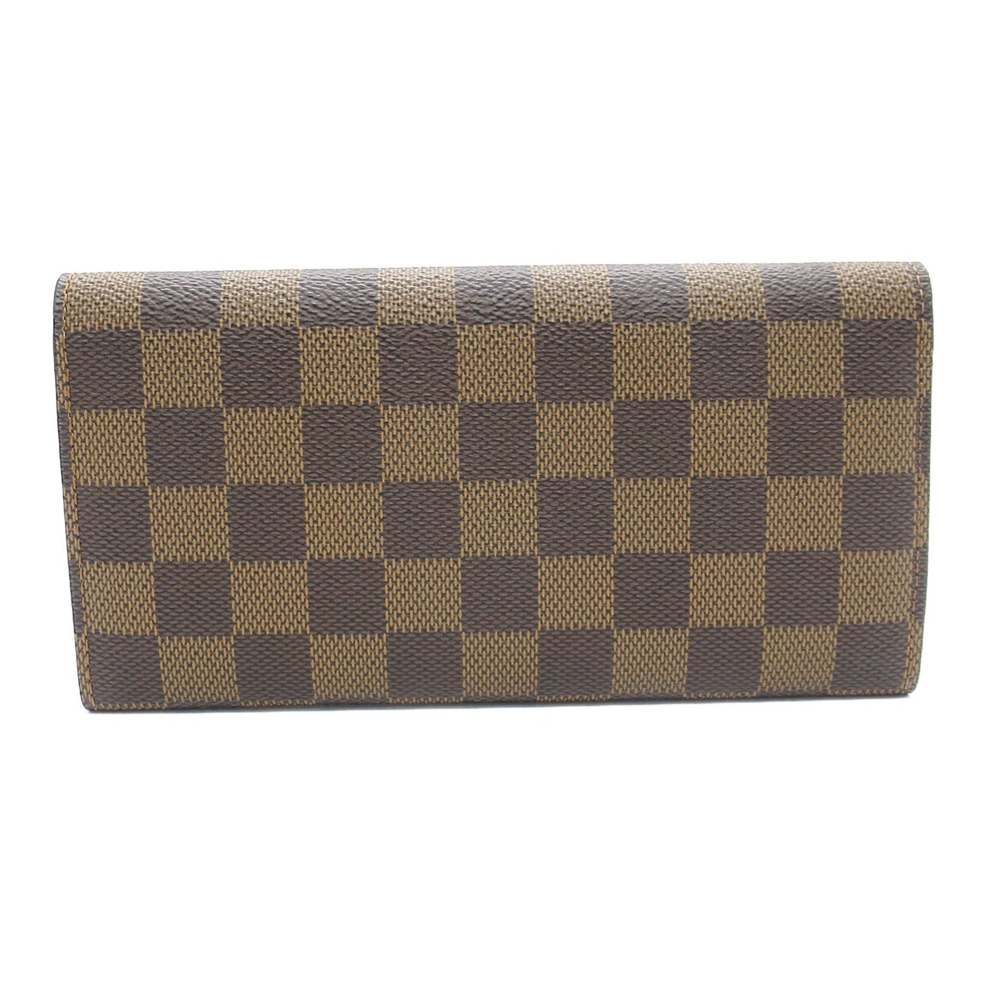 Louis Vuitton LOUIS VUITTON Portefeuille Emily Bi-fold Long Wallet Coated Canvas Damier Women's Brown N63019