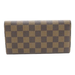 Louis Vuitton LOUIS VUITTON Portefeuille Emily Bi-fold Long Wallet Coated Canvas Damier Women's Brown N63019