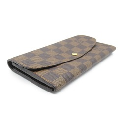 Louis Vuitton LOUIS VUITTON Portefeuille Emily Bi-fold Long Wallet Coated Canvas Damier Women's Brown N63019