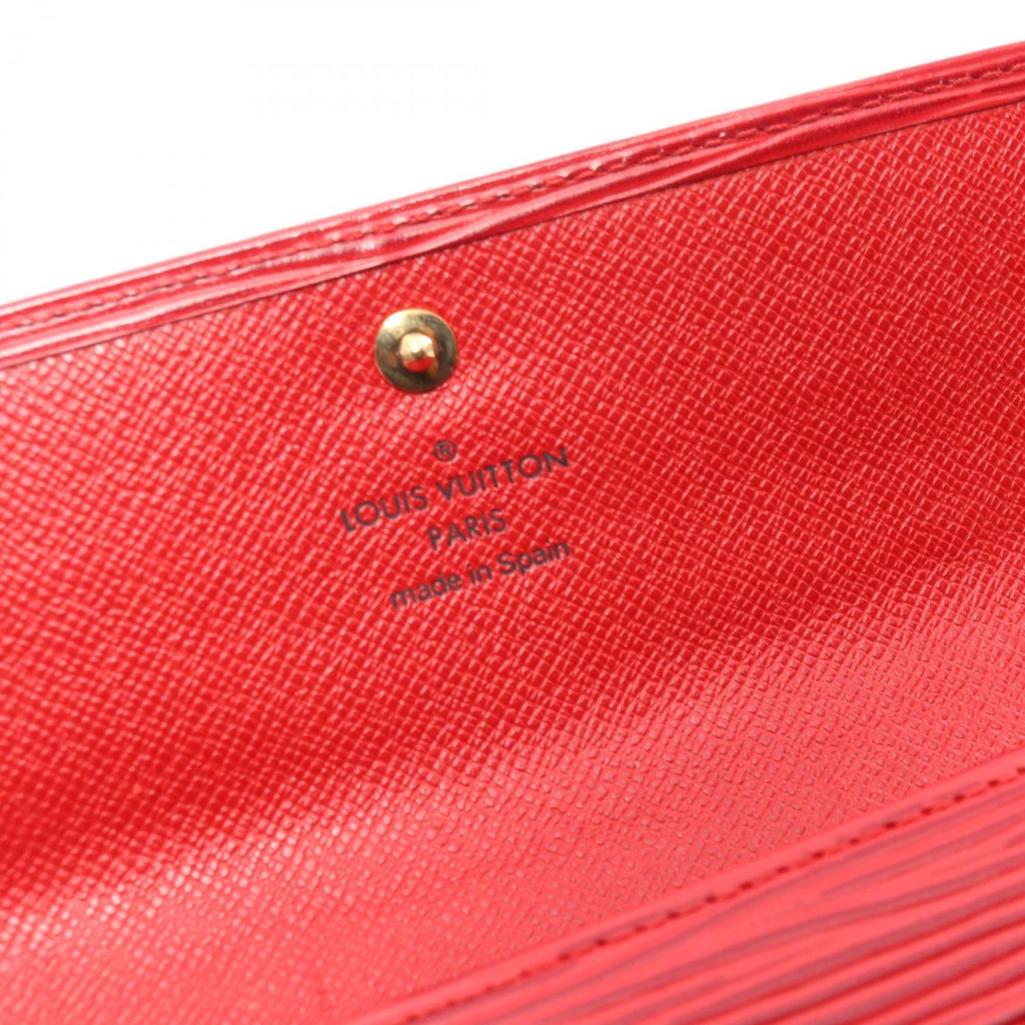 Louis Vuitton LOUIS VUITTON Pochette Portemonnay Credit Epi Castilian Red Bi-fold Long Wallet Leather Women's M63577