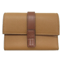 LOEWE Vertical Wallet Small Tri-fold Leather Women's Brown Light Caramel Pecan C660S86X013639