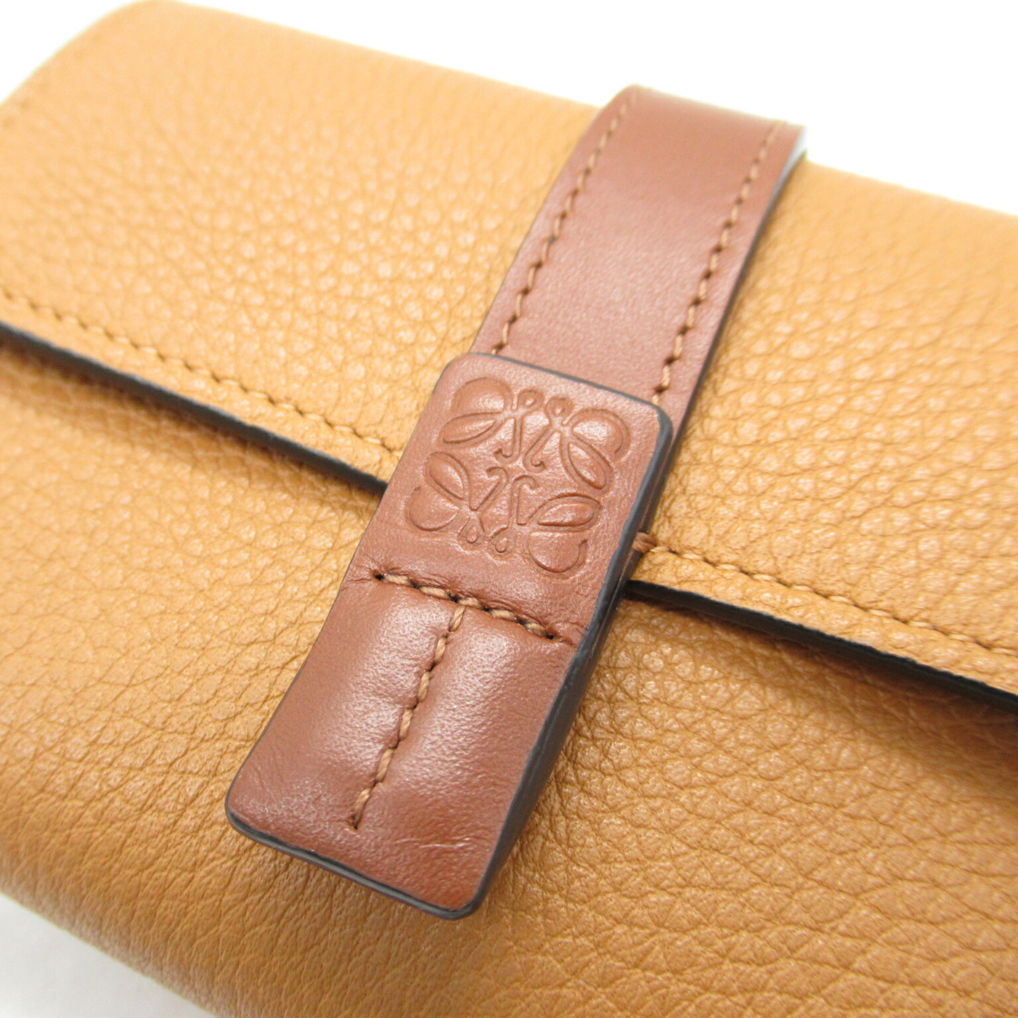 LOEWE Vertical Wallet Small Tri-fold Leather Women's Brown Light Caramel Pecan C660S86X013639