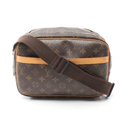 Louis Vuitton Reporter PM Monogram Shoulder Bag, Coated Canvas, Leather, Monogram, Women's, Brown, M45254