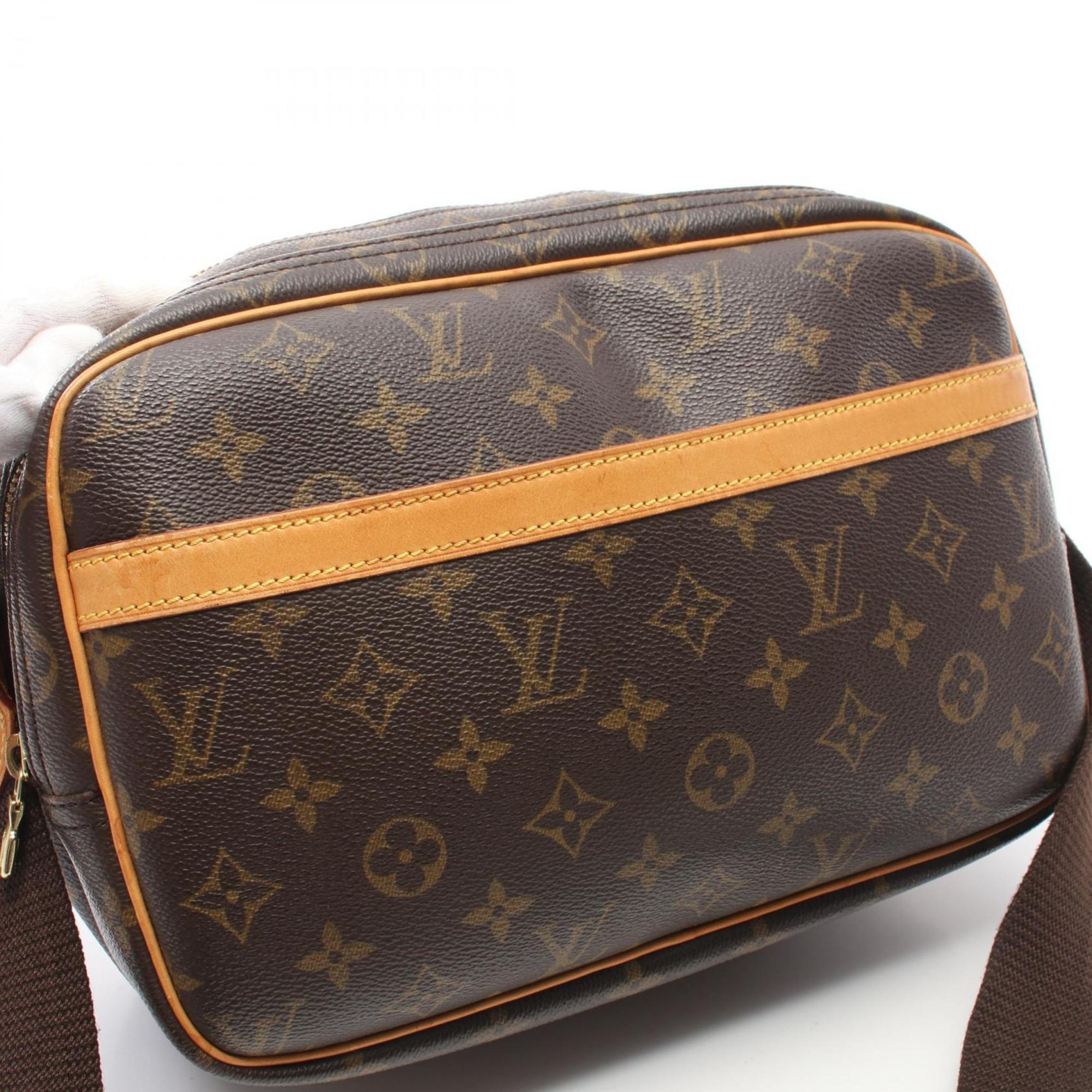 Louis Vuitton Reporter PM Monogram Shoulder Bag, Coated Canvas, Leather, Monogram, Women's, Brown, M45254