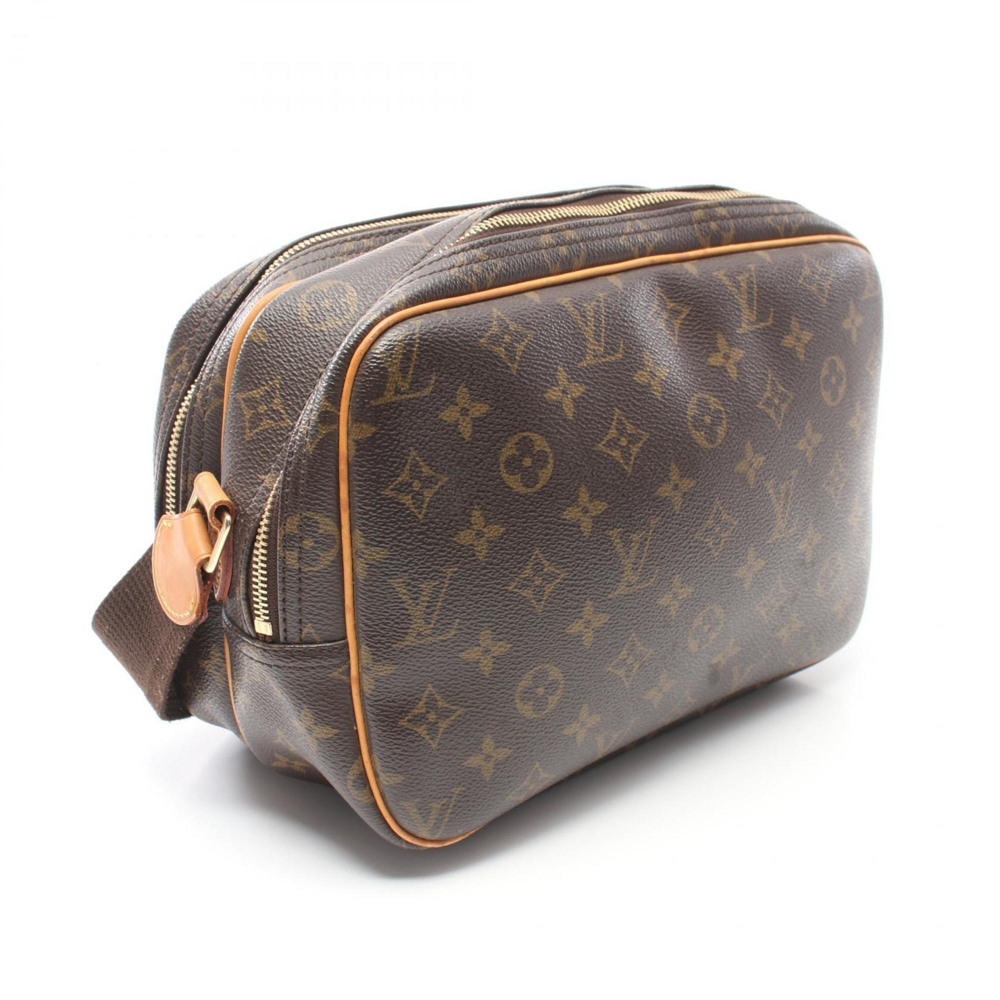 Louis Vuitton Reporter PM Monogram Shoulder Bag, Coated Canvas, Leather, Monogram, Women's, Brown, M45254