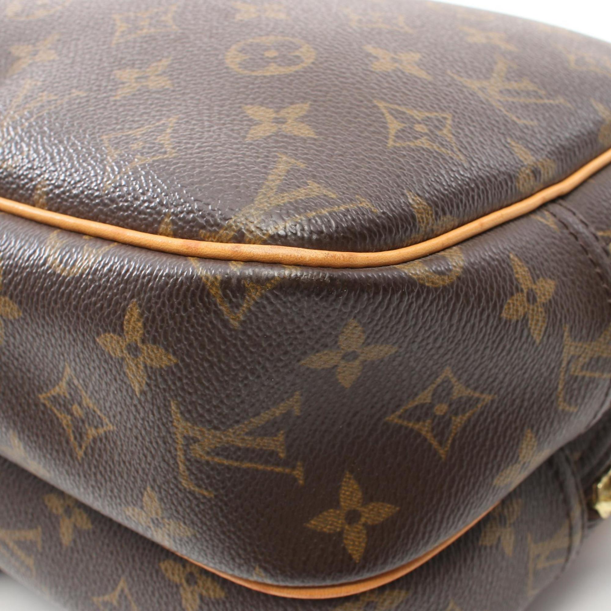 Louis Vuitton Reporter PM Monogram Shoulder Bag, Coated Canvas, Leather, Monogram, Women's, Brown, M45254