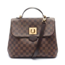 LOUIS VUITTON Bergamo MM Damier Ebene Handbag Bag Coated Canvas Leather Women's Brown N41168