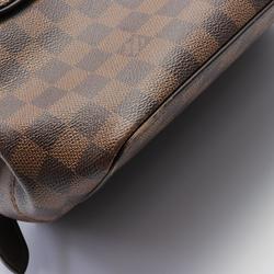 LOUIS VUITTON Bergamo MM Damier Ebene Handbag Bag Coated Canvas Leather Women's Brown N41168