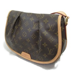 Louis Vuitton Menilmontant PM Shoulder Bag, Coated Canvas, Monogram, Women's, Brown, M40474