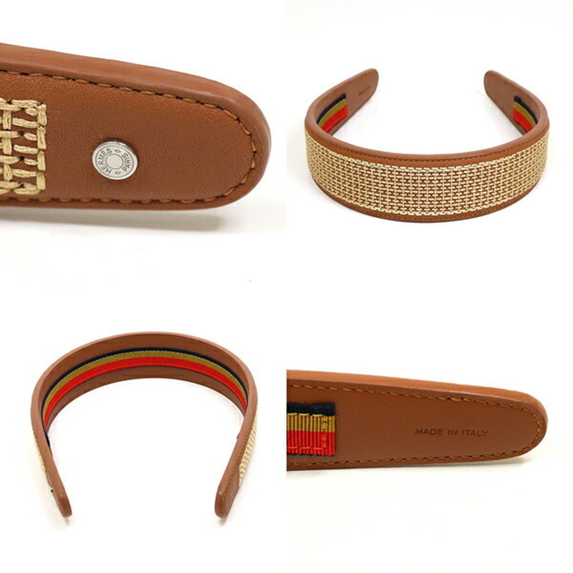 Hermes HERMES Headband Elizabeth Hair Gold Swift