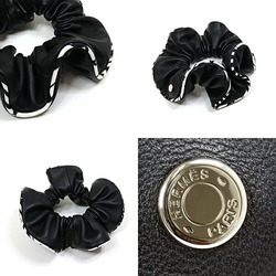 Hermes HERMES Scrunchie Claudia Hair Black Anjou Naparize Silk