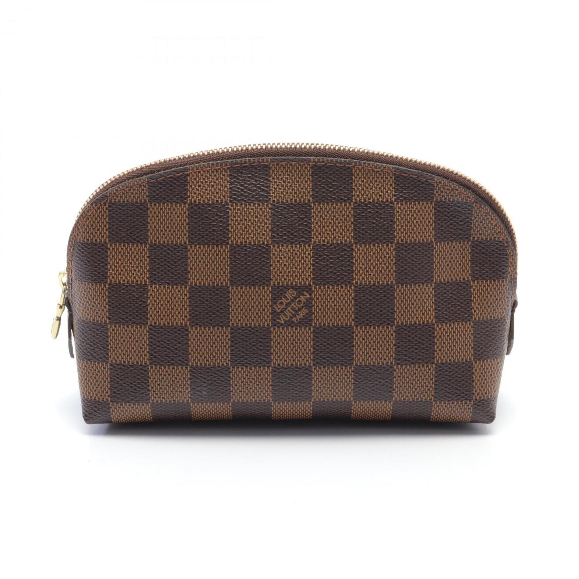 Louis Vuitton LOUIS VUITTON Pochette Tick Damier Ebene Pouch Bag Coated Canvas Women's Brown N47516