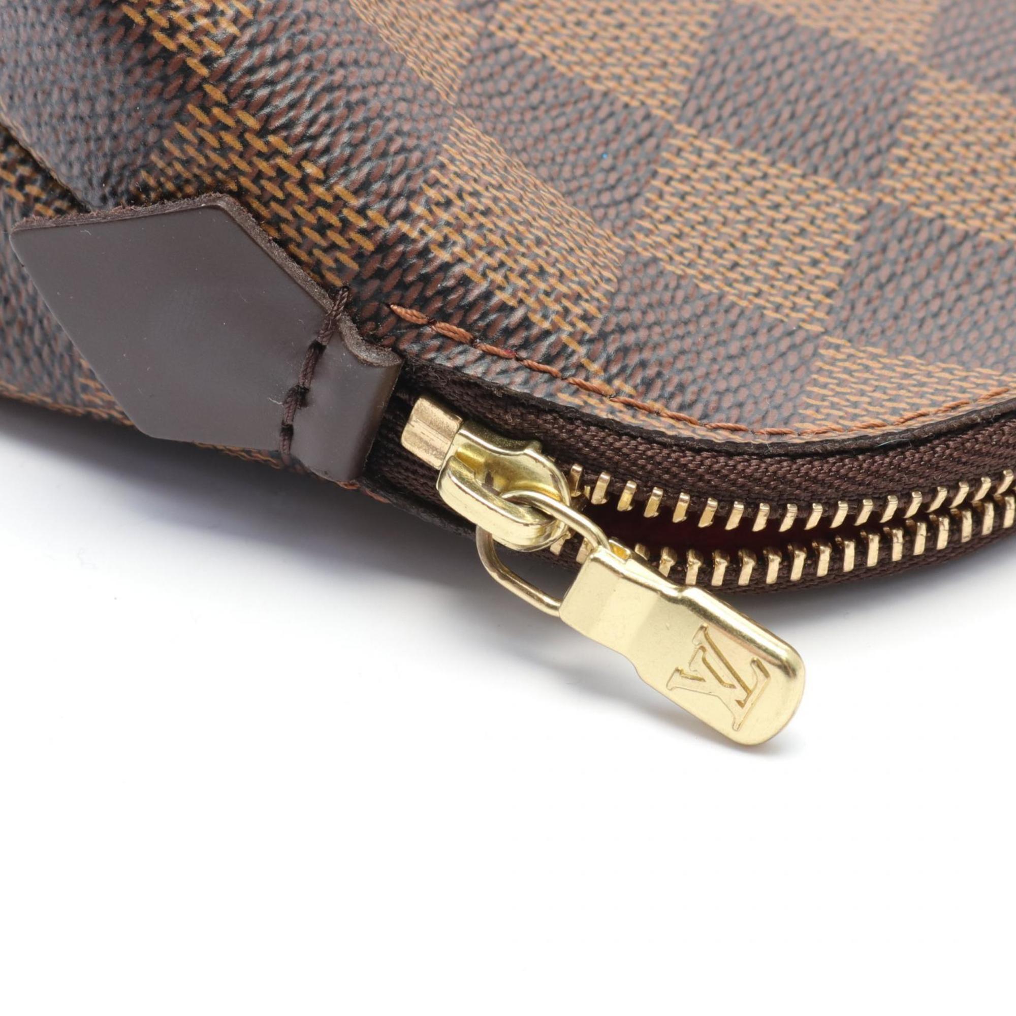 Louis Vuitton LOUIS VUITTON Pochette Tick Damier Ebene Pouch Bag Coated Canvas Women's Brown N47516