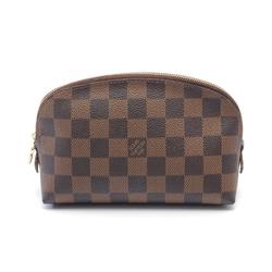 Louis Vuitton LOUIS VUITTON Pochette Tick Damier Ebene Pouch Bag Coated Canvas Women's Brown N47516