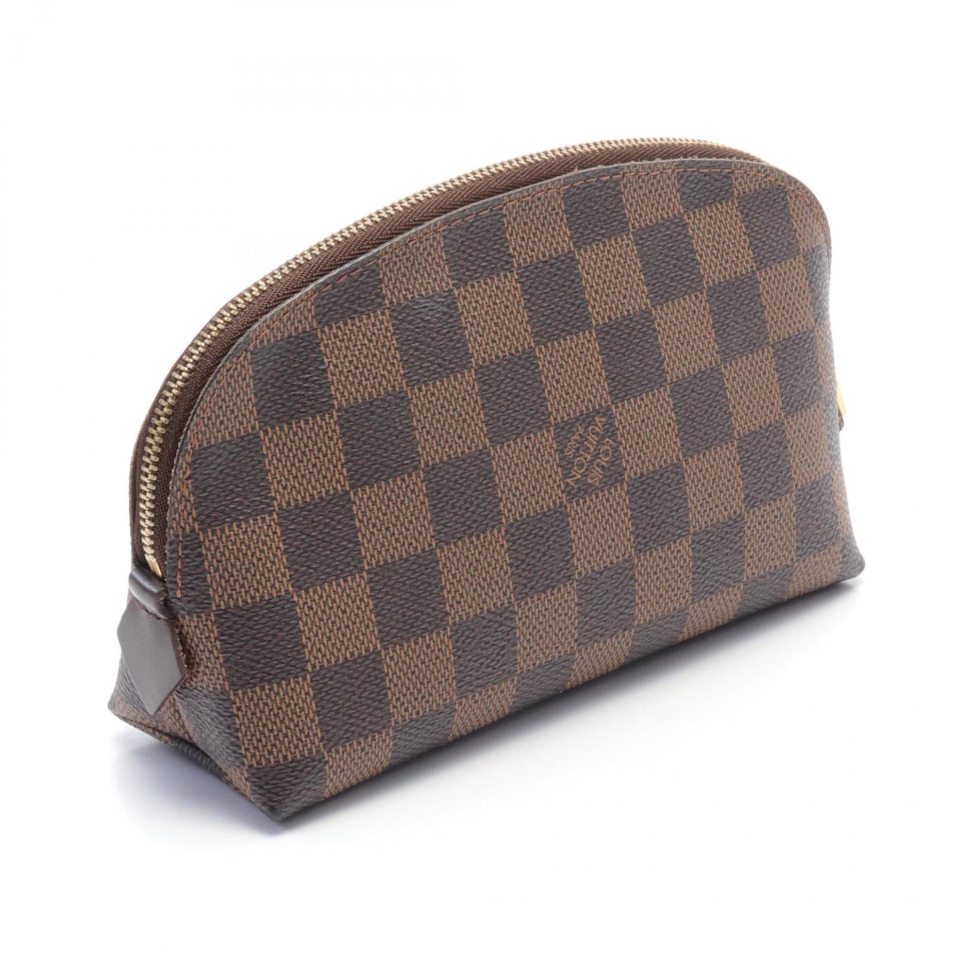 Louis Vuitton LOUIS VUITTON Pochette Tick Damier Ebene Pouch Bag Coated Canvas Women's Brown N47516