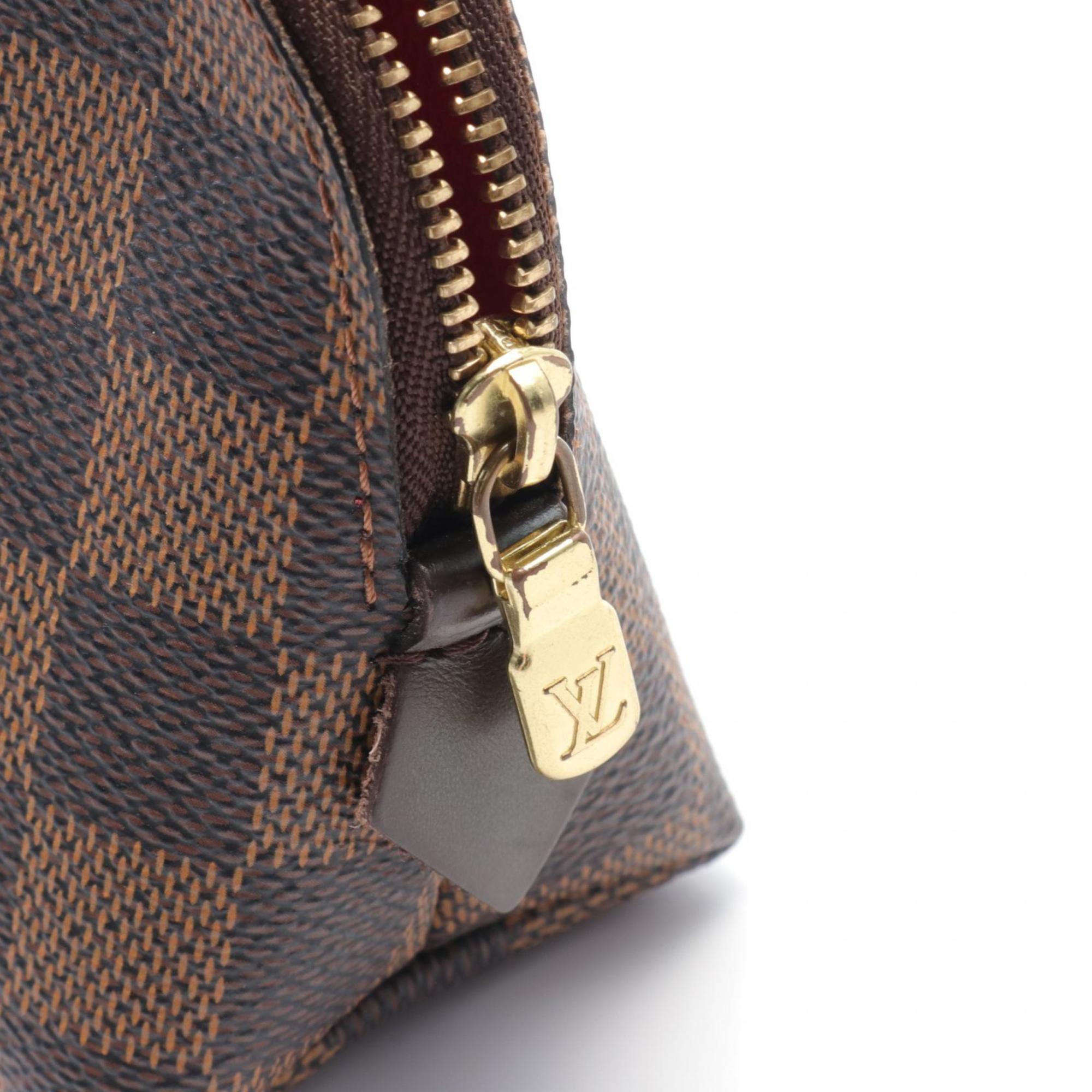 Louis Vuitton LOUIS VUITTON Pochette Tick Damier Ebene Pouch Bag Coated Canvas Women's Brown N47516