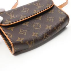 Louis Vuitton LOUIS VUITTON Pochette Florentine Monogram Waist Bag Body Coated Canvas Leather Women's Brown M51855