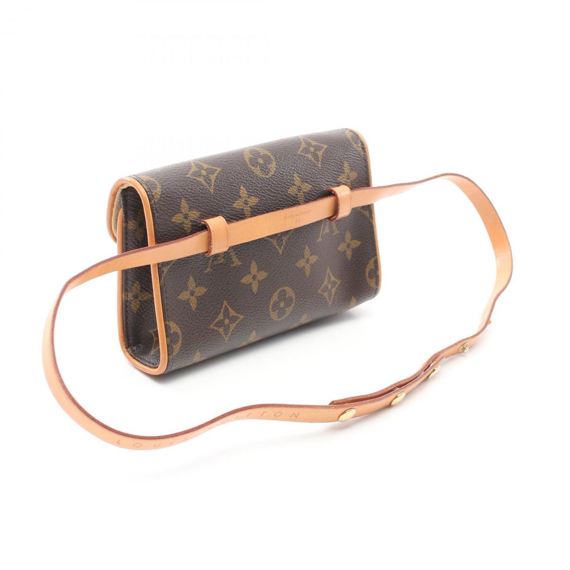 Louis Vuitton LOUIS VUITTON Pochette Florentine Monogram Waist Bag Body Coated Canvas Leather Women's Brown M51855