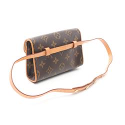 Louis Vuitton LOUIS VUITTON Pochette Florentine Monogram Waist Bag Body Coated Canvas Leather Women's Brown M51855