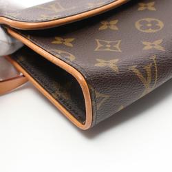 Louis Vuitton LOUIS VUITTON Pochette Florentine Monogram Waist Bag Body Coated Canvas Leather Women's Brown M51855