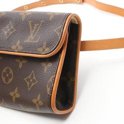 Louis Vuitton LOUIS VUITTON Pochette Florentine Monogram Waist Bag Body Coated Canvas Leather Women's Brown M51855