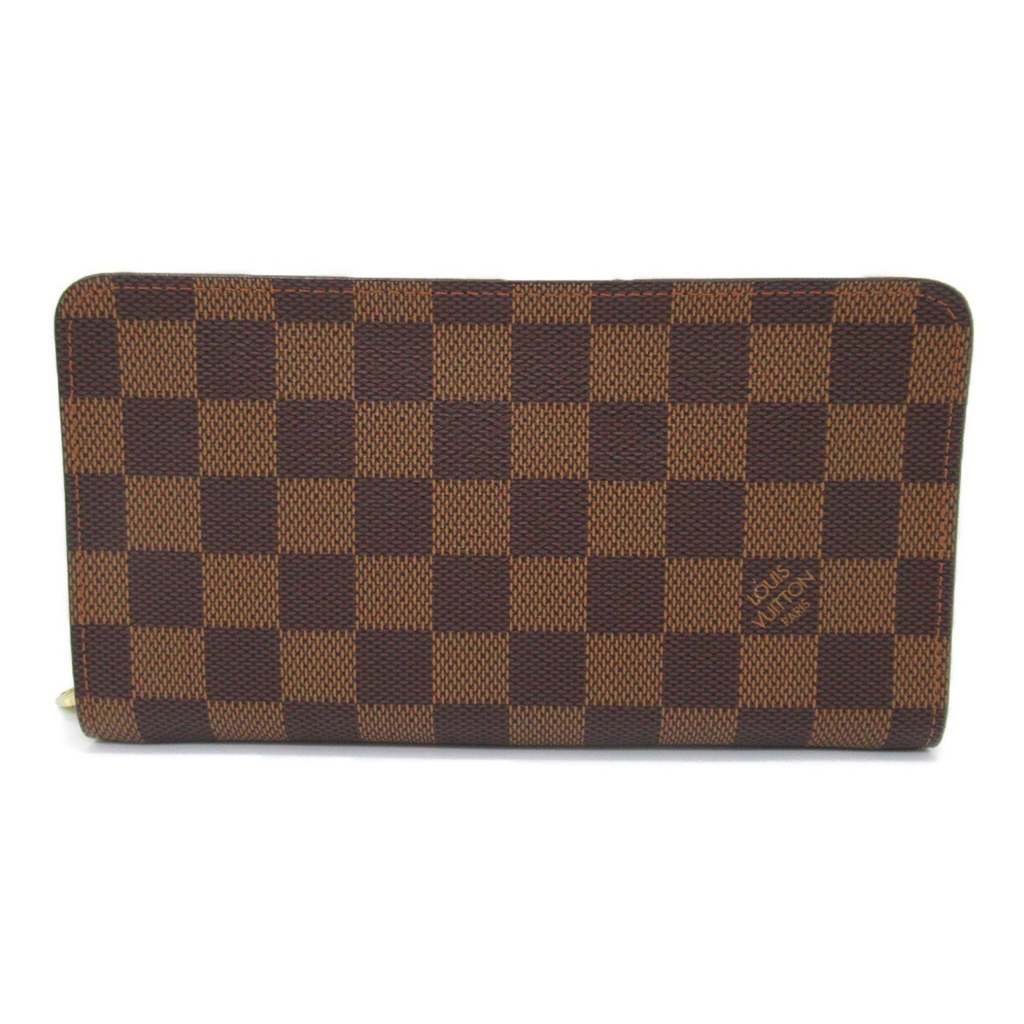 Louis Vuitton LOUIS VUITTON Portemonne Zip Round Long Wallet Coated Canvas Damier Women's Brown N61728