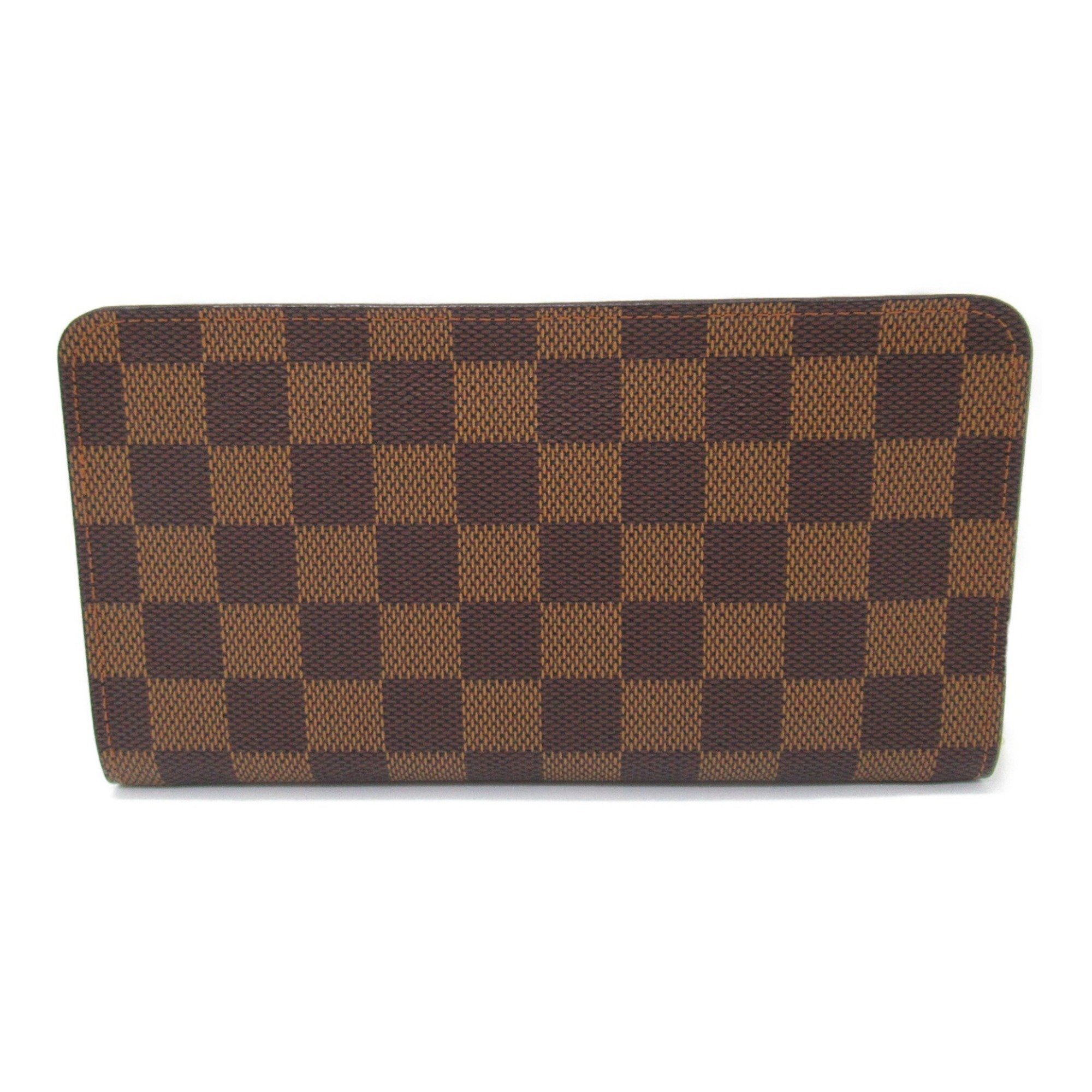 Louis Vuitton LOUIS VUITTON Portemonne Zip Round Long Wallet Coated Canvas Damier Women's Brown N61728