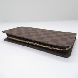 Louis Vuitton LOUIS VUITTON Portemonne Zip Round Long Wallet Coated Canvas Damier Women's Brown N61728