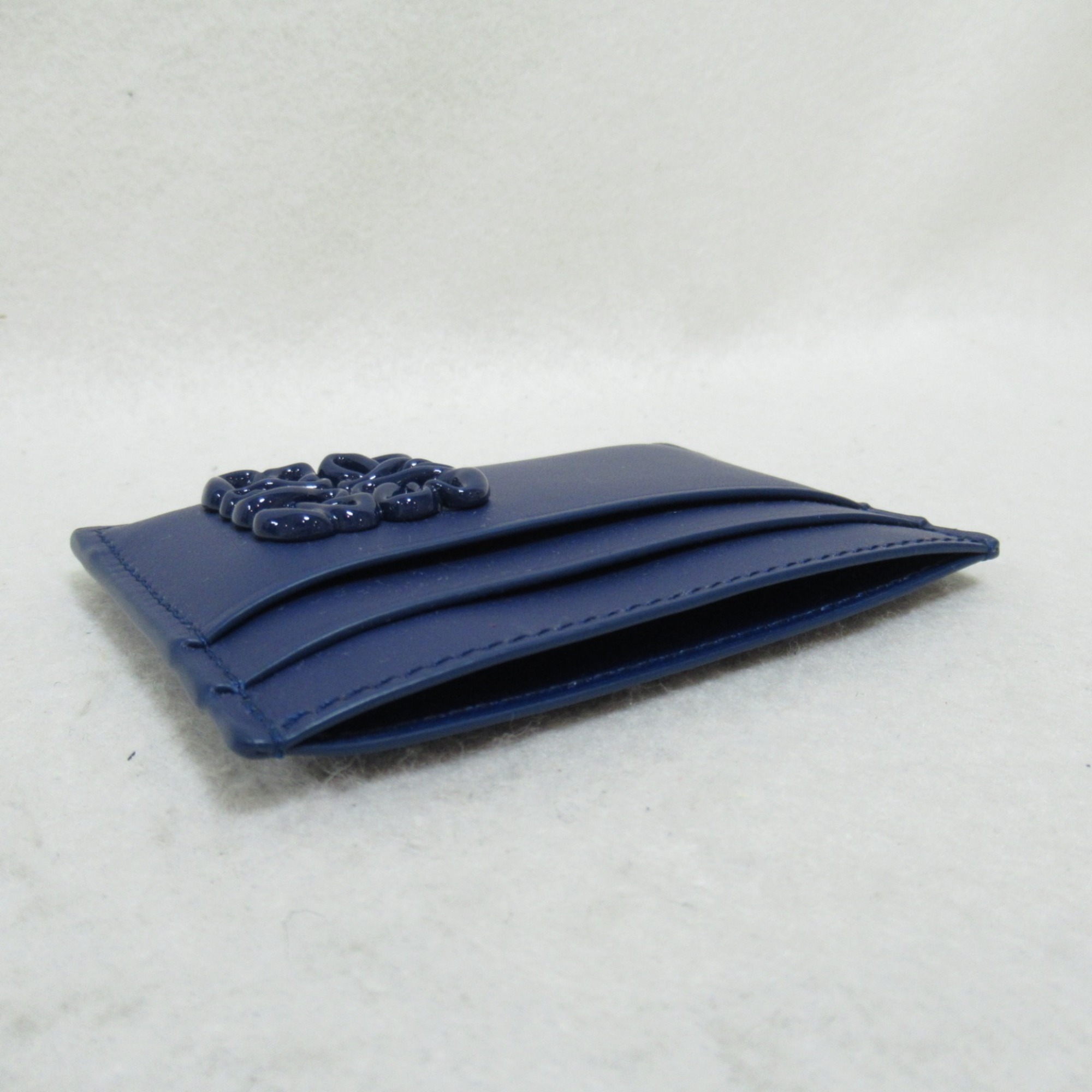 LOEWE Anagram Plain Card Holder Business Holder/Card Case Leather Women's Navy C794322X018768