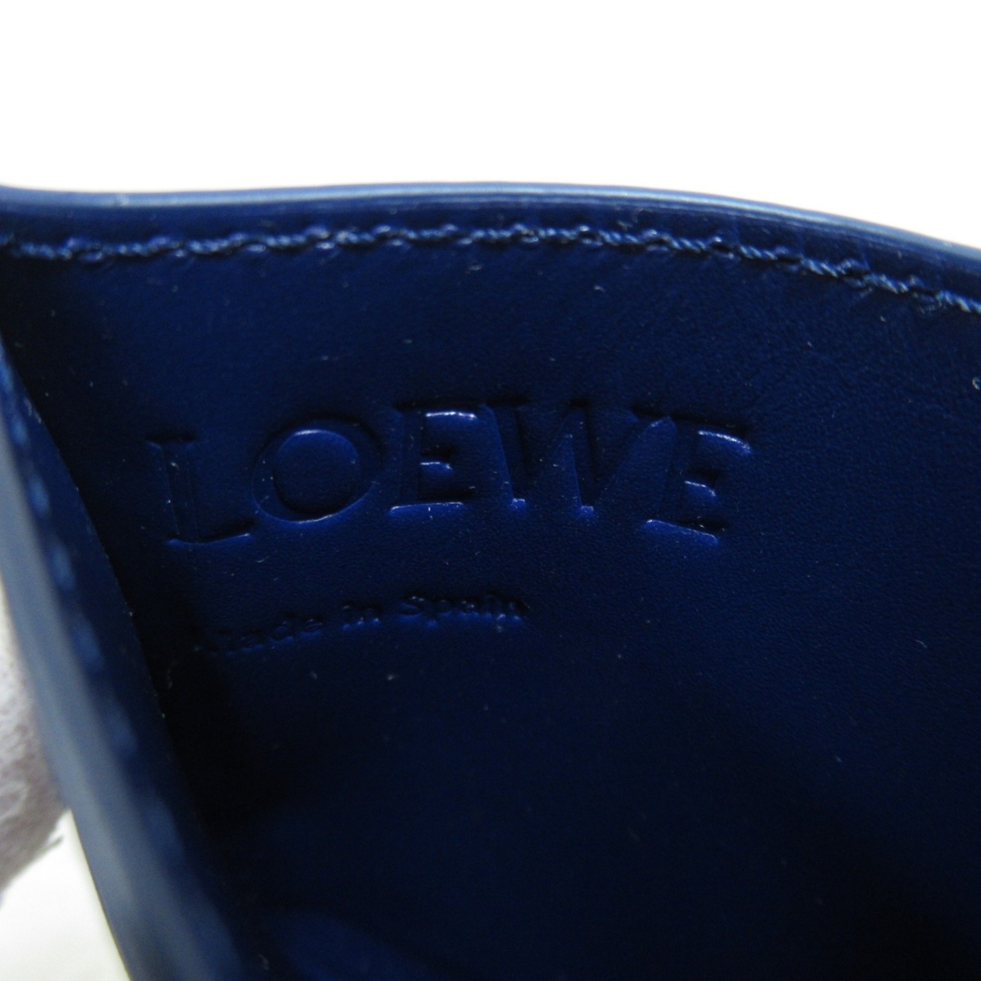 LOEWE Anagram Plain Card Holder Business Holder/Card Case Leather Women's Navy C794322X018768