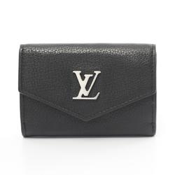 Louis Vuitton LOUIS VUITTON Portefeuille Rock Noir Tri-fold Wallet Leather Women's Black M63921