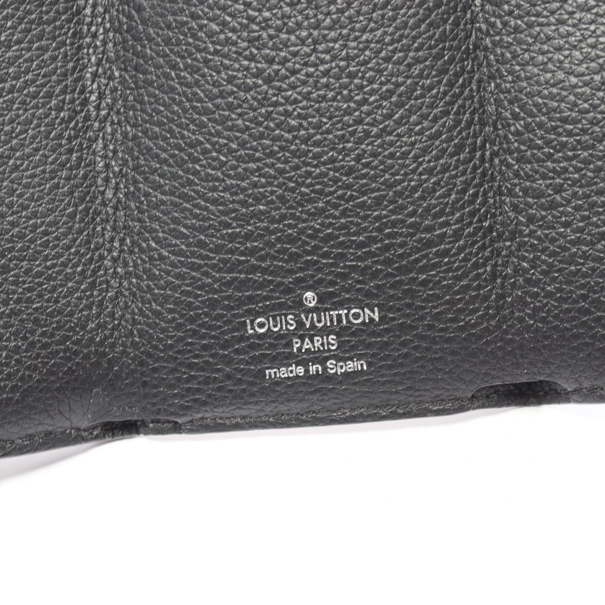 Louis Vuitton LOUIS VUITTON Portefeuille Rock Noir Tri-fold Wallet Leather Women's Black M63921