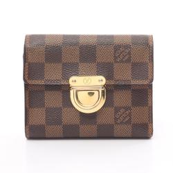 Louis Vuitton LOUIS VUITTON Portefeuille Koala Damier Ebene Tri-fold Wallet Coated Canvas Leather Women's Brown N60005