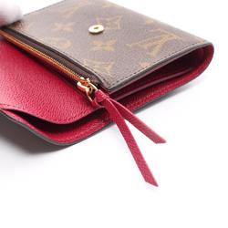 Louis Vuitton LOUIS VUITTON Portefeuille Victorine Monogram Fuchsia Tri-fold Wallet Coated Canvas Leather Women's Brown M41938