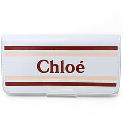 Chloé Chloe VICK Long Wallet Leather Light Gray Multicolor