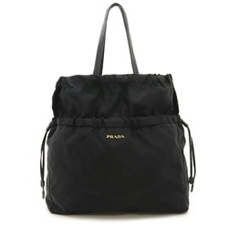 PRADA Prada Jacquard Handbag Tote Bag Nylon Leather NERO Black BN1758