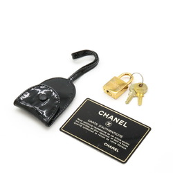 CHANEL Coco Mark Handbag Boston Bag Shoulder Enamel Patent Leather Black