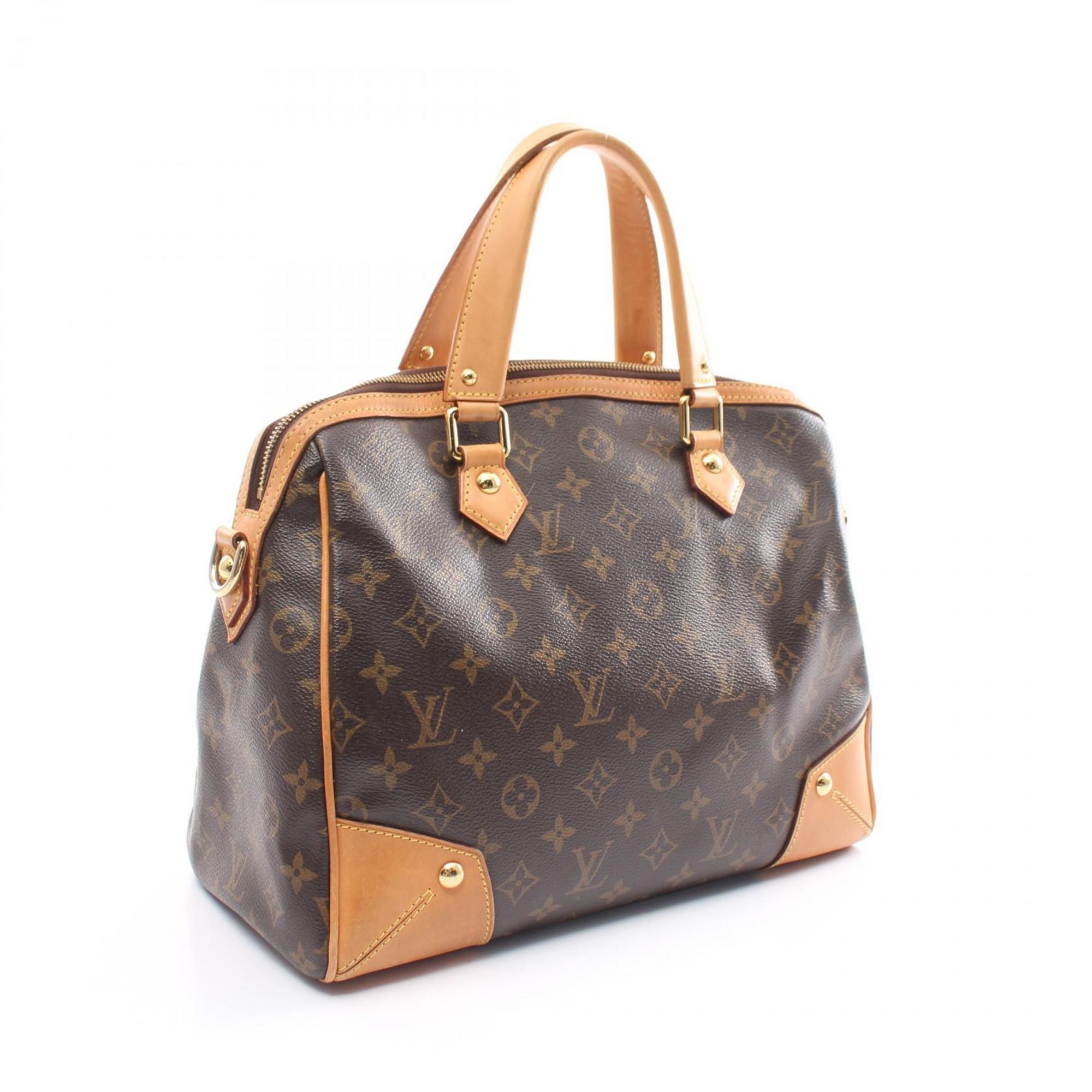 Louis Vuitton Retiro PM Monogram Handbag Bag Coated Canvas Leather Women's Brown M40325