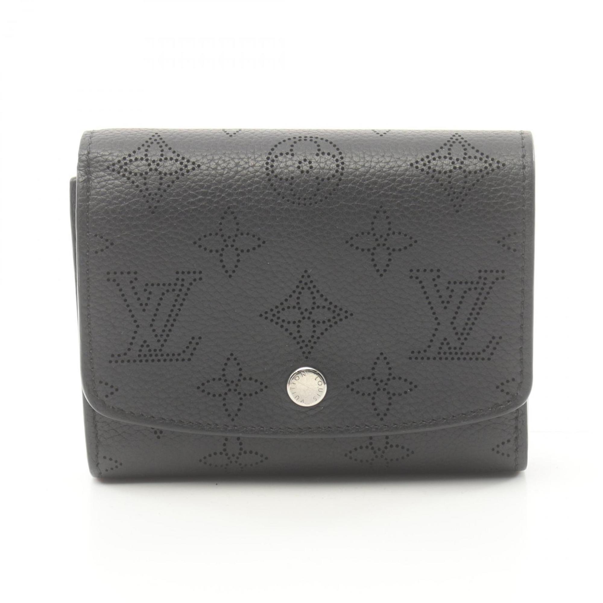 Louis Vuitton LOUIS VUITTON Portefeuille Iris Bi-fold Wallet Leather Mahina Women's Black M62540